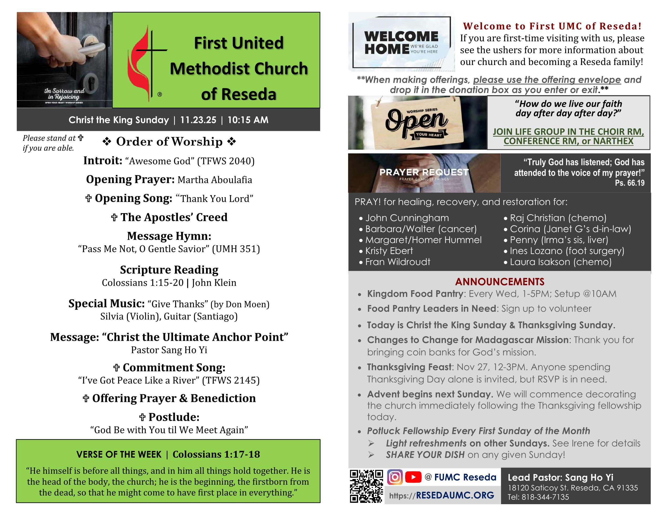 FUMCReseda Bulletin - 2025-1123